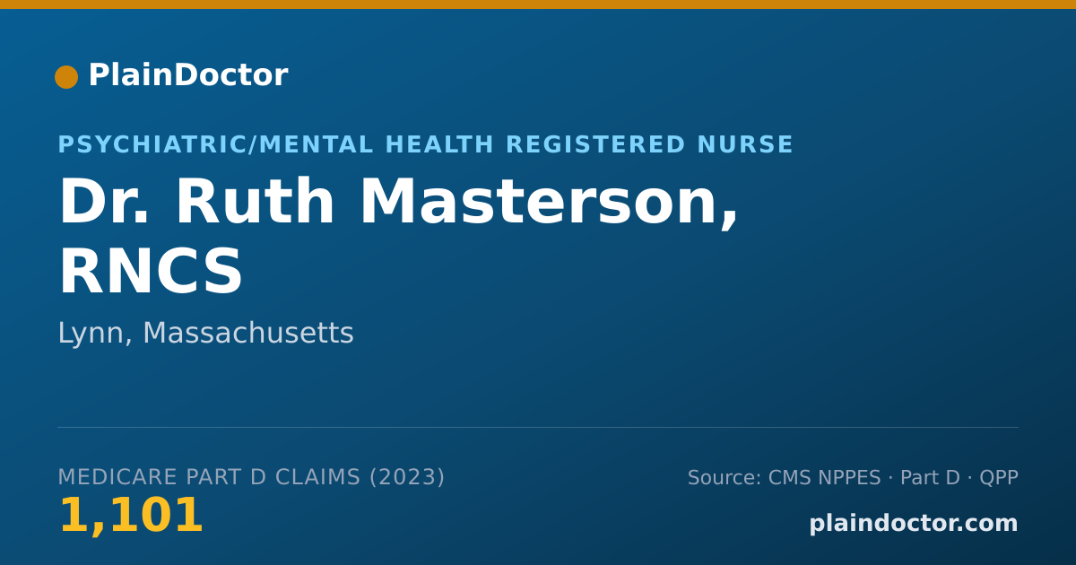 Shareable card for Ruth Masterson, RNCS - Psychiatric/Mental Health Registered Nurse, Lynn, MA