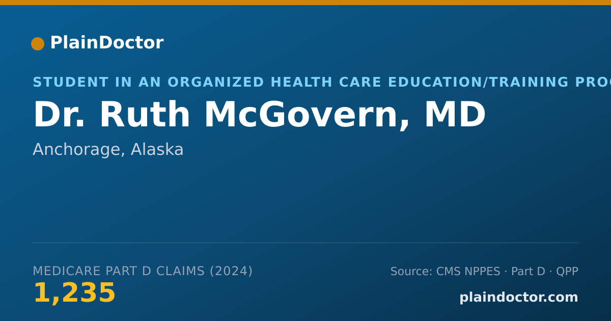 Shareable card for Ruth McGovern, MD - Student in an Organized Health Care Education/Training Program, Anchorage, AK