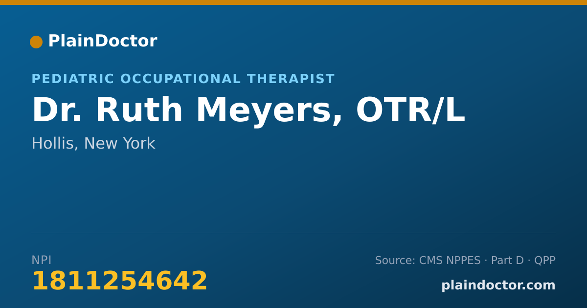 Shareable card for Ruth Meyers, OTR/L - Pediatric Occupational Therapist, Hollis, NY