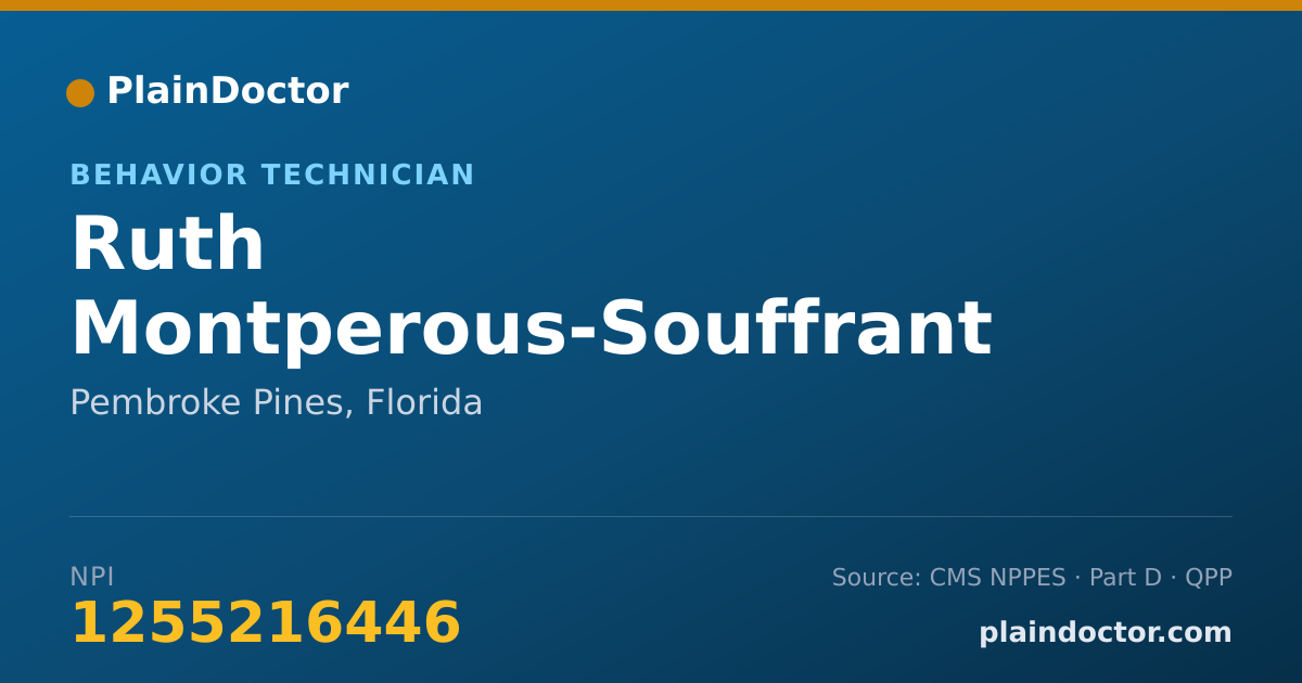 Shareable card for Ruth Montperous-Souffrant - Behavior Technician, Pembroke Pines, FL