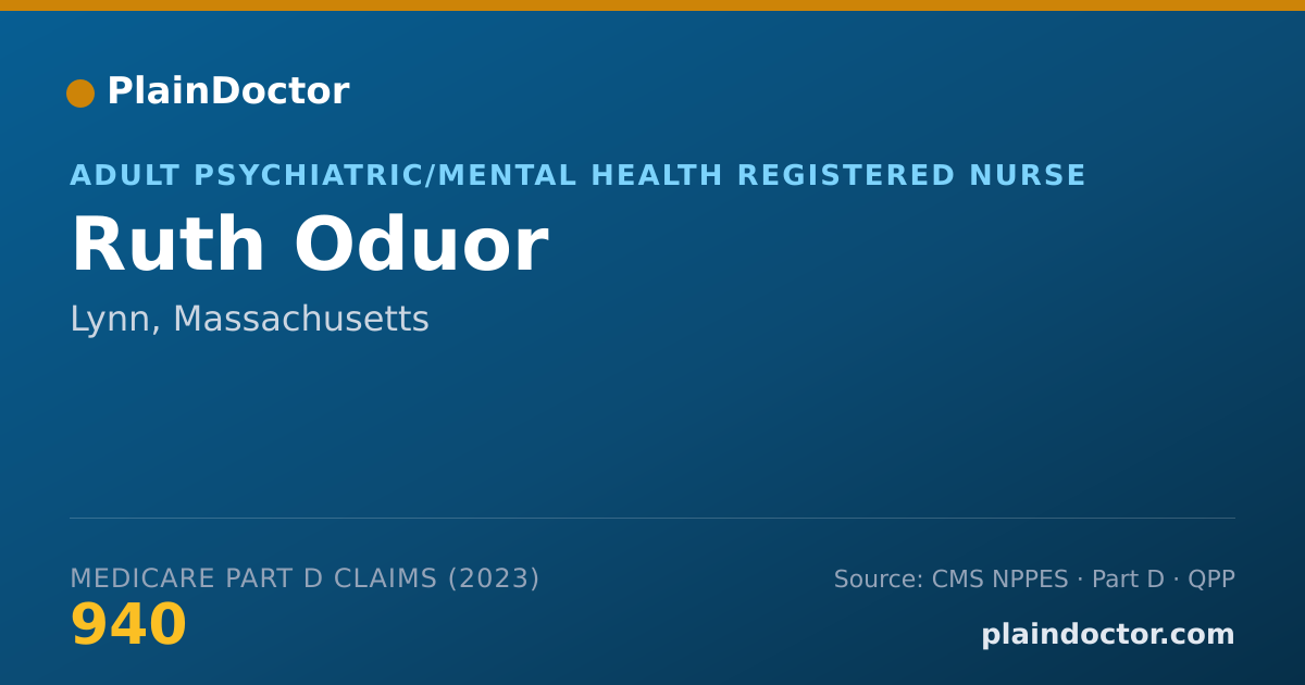 Shareable card for Ruth Oduor - Adult Psychiatric/Mental Health Registered Nurse, Lynn, MA