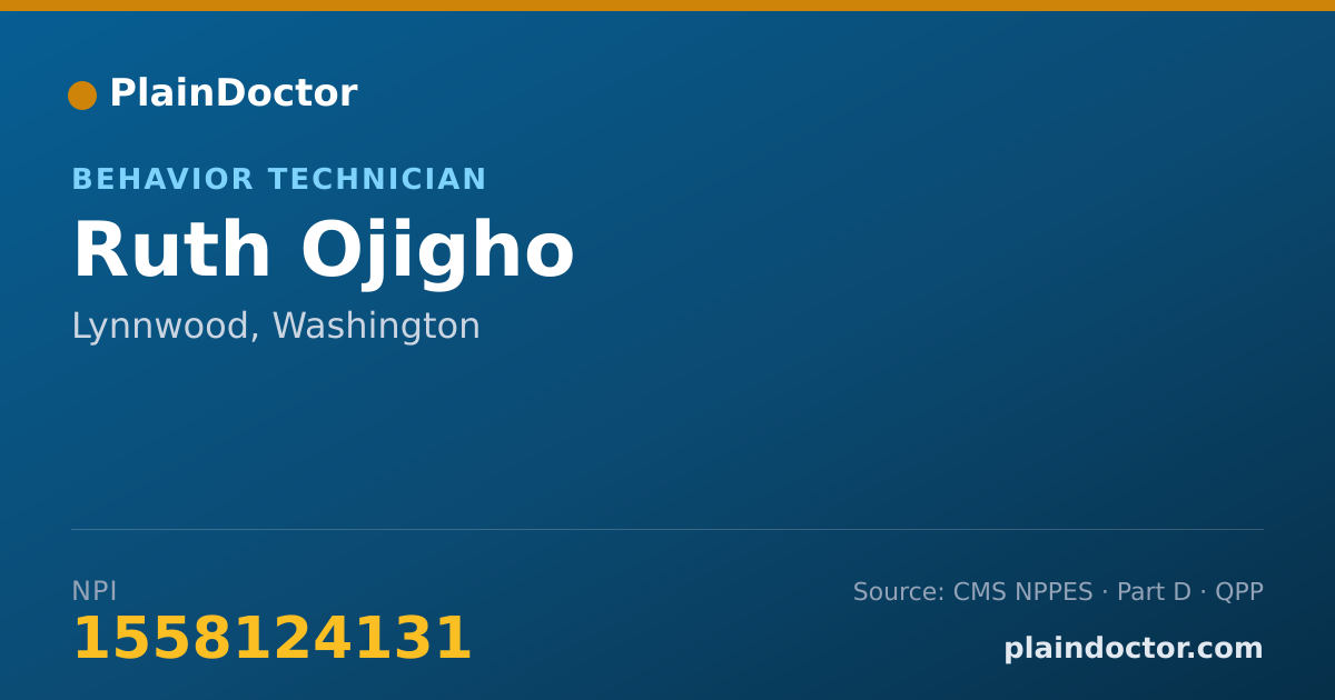 Shareable card for Ruth Ojigho - Behavior Technician, Lynnwood, WA
