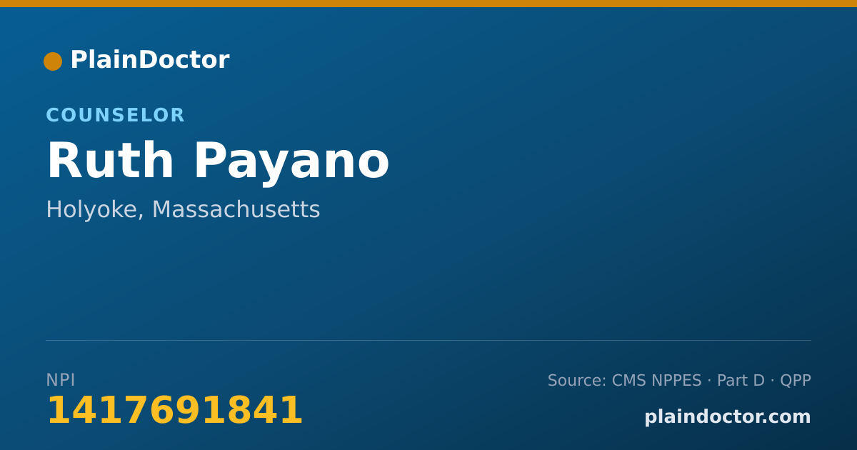 Shareable card for Ruth Payano - Counselor, Holyoke, MA