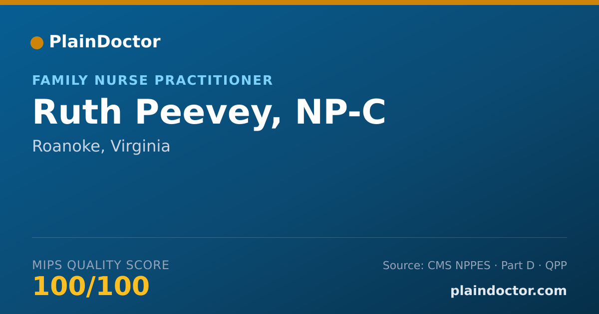 Shareable card for Ruth Peevey, NP-C - Family Nurse Practitioner, Roanoke, VA