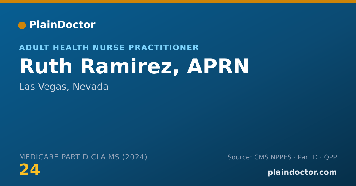 Shareable card for Ruth Ramirez, APRN - Adult Health Nurse Practitioner, Las Vegas, NV