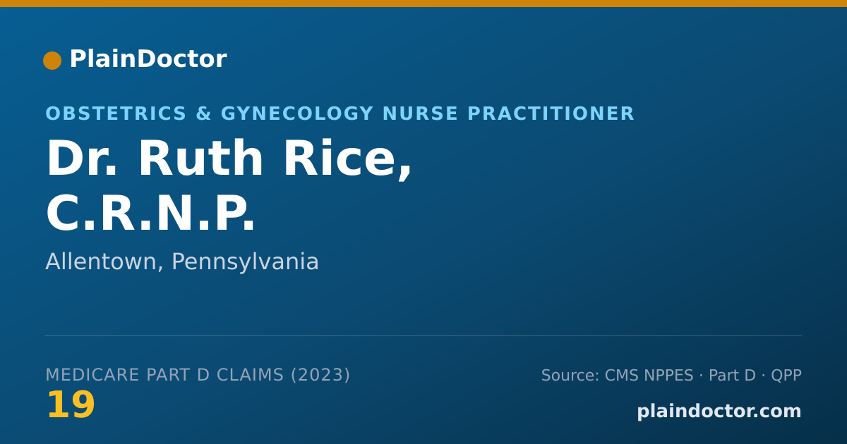Shareable card for Ruth Rice, C.R.N.P. - Obstetrics & Gynecology Nurse Practitioner, Allentown, PA