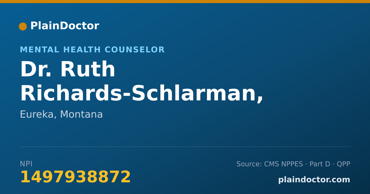 Shareable card for Ruth Richards-Schlarman, LCPC - Mental Health Counselor, Eureka, MT