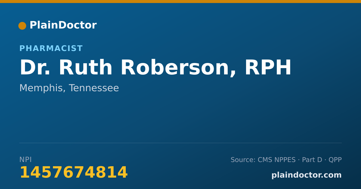 Shareable card for Ruth Roberson, RPH - Pharmacist, Memphis, TN
