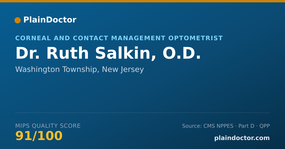 Shareable card for Ruth Salkin, O.D. - Corneal and Contact Management Optometrist, Washington Township, NJ