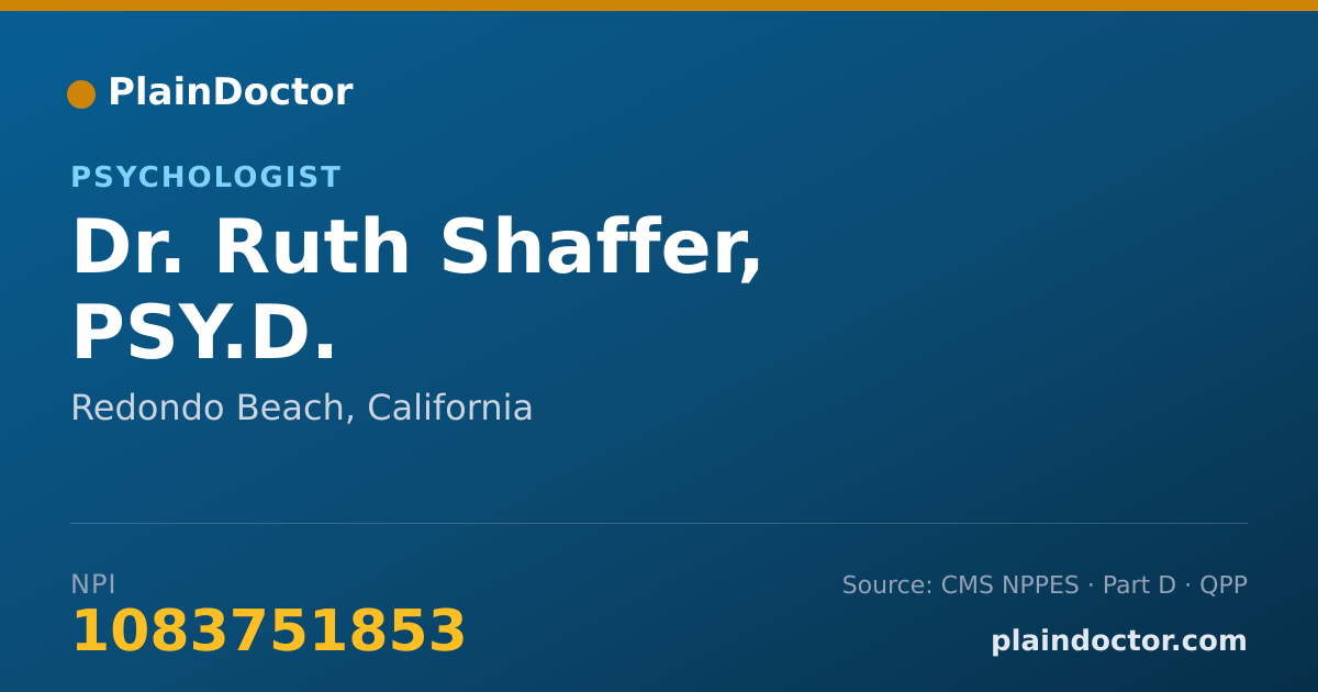Shareable card for Ruth Shaffer, PSY.D. - Psychologist, Redondo Beach, CA