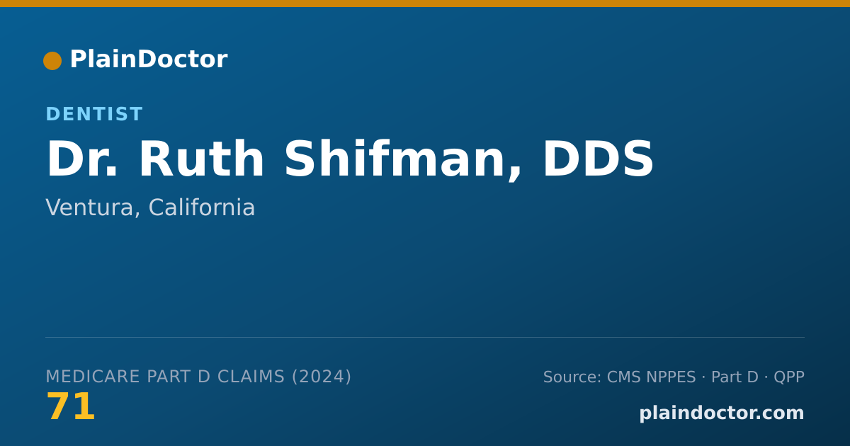 Shareable card for Ruth Shifman, DDS - Dentist, Ventura, CA