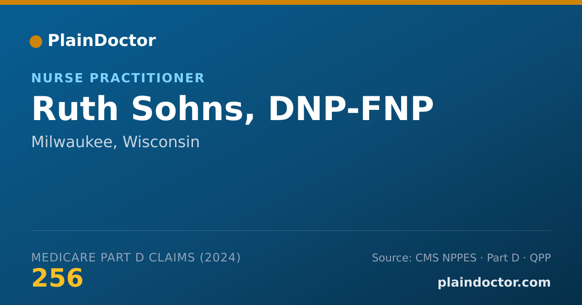 Shareable card for Ruth Sohns, DNP-FNP - Family Nurse Practitioner, Milwaukee, WI