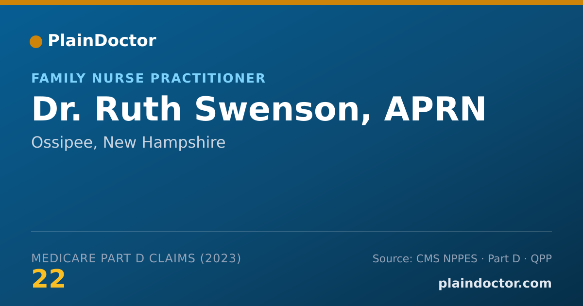 Shareable card for Ruth Swenson, APRN - Family Nurse Practitioner, Ossipee, NH