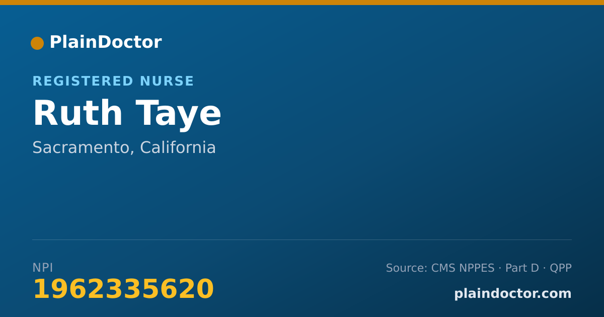 Shareable card for Ruth Taye - Registered Nurse, Sacramento, CA