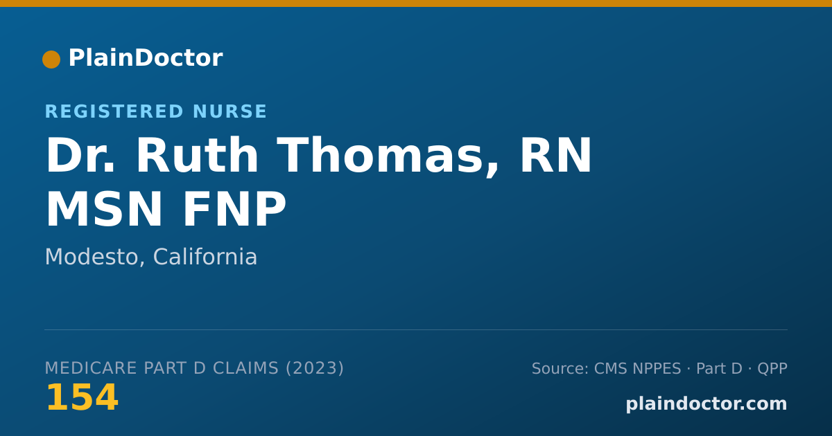 Shareable card for Ruth Thomas, RN MSN FNP - Registered Nurse, Modesto, CA