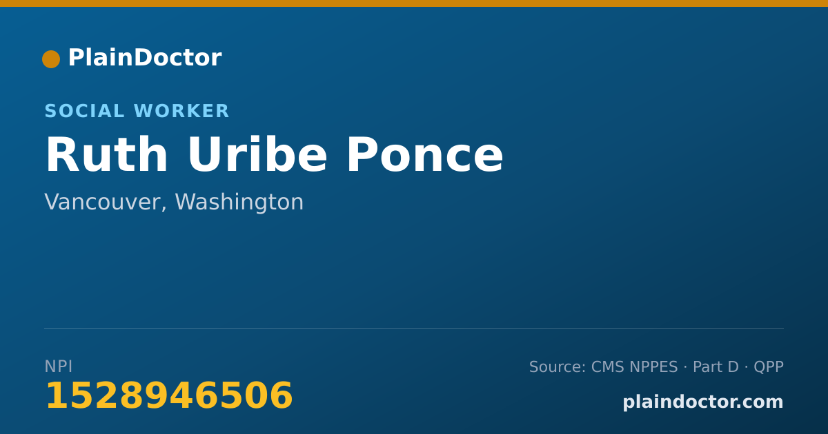 Shareable card for Ruth Uribe Ponce - Social Worker, Vancouver, WA