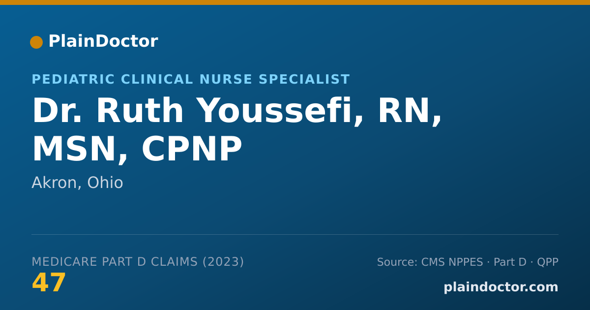 Shareable card for Ruth Youssefi, RN, MSN, CPNP - Pediatric Clinical Nurse Specialist, Akron, OH