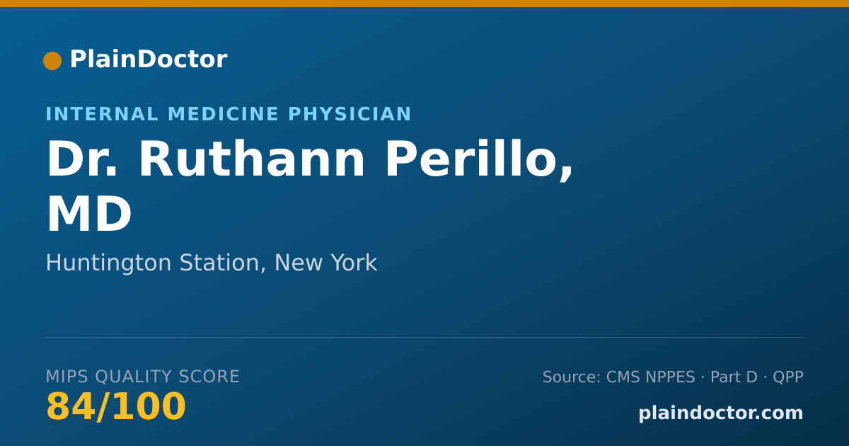Shareable card for Ruthann Perillo, MD - Internal Medicine Physician, Huntington Station, NY