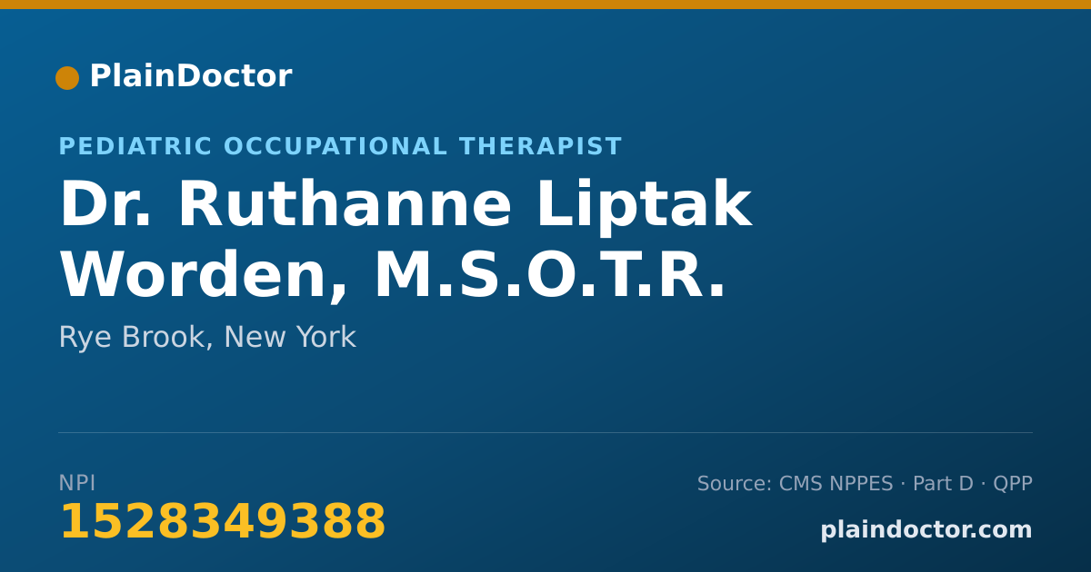 Shareable card for Ruthanne Liptak Worden, M.S.O.T.R. - Pediatric Occupational Therapist, Rye Brook, NY