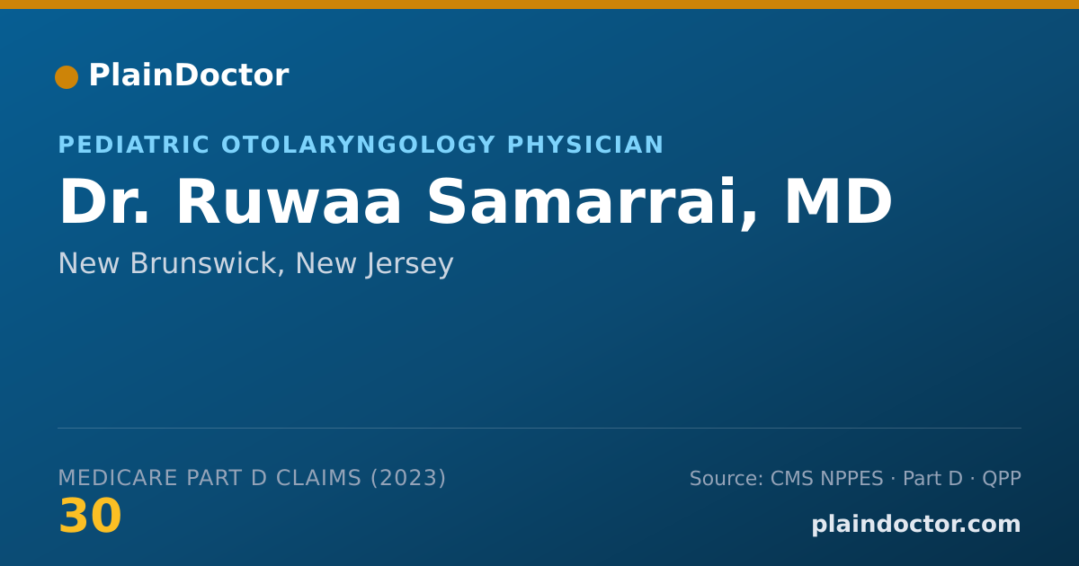 Shareable card for Ruwaa Samarrai, MD - Pediatric Otolaryngology Physician, New Brunswick, NJ