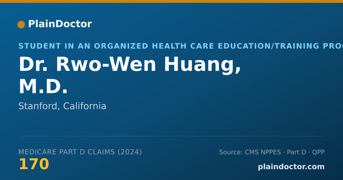 Shareable card for Rwo-Wen Huang, M.D. - Student in an Organized Health Care Education/Training Program, Stanford, CA