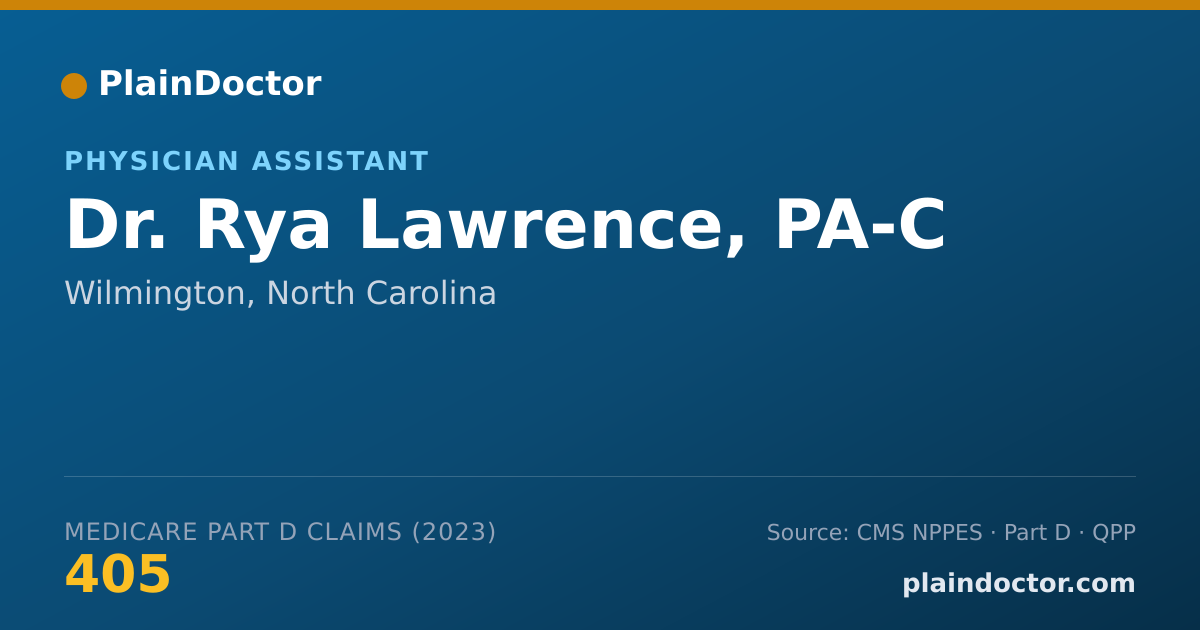 Shareable card for Rya Lawrence, PA-C - Physician Assistant, Wilmington, NC