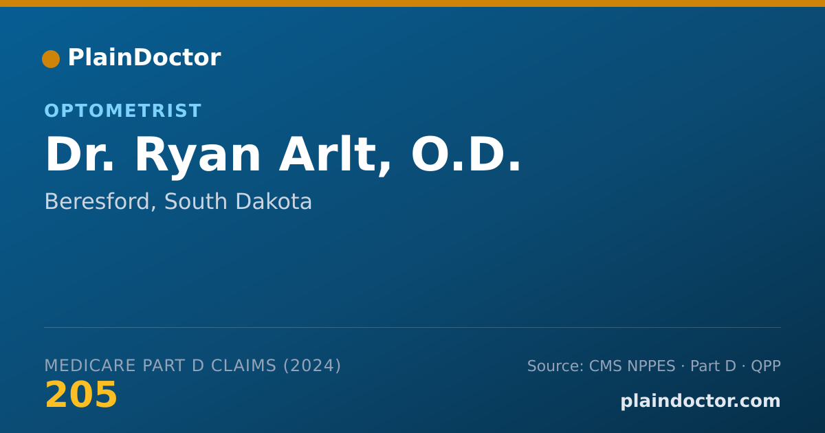 Shareable card for Ryan Arlt, O.D. - Optometrist, Beresford, SD