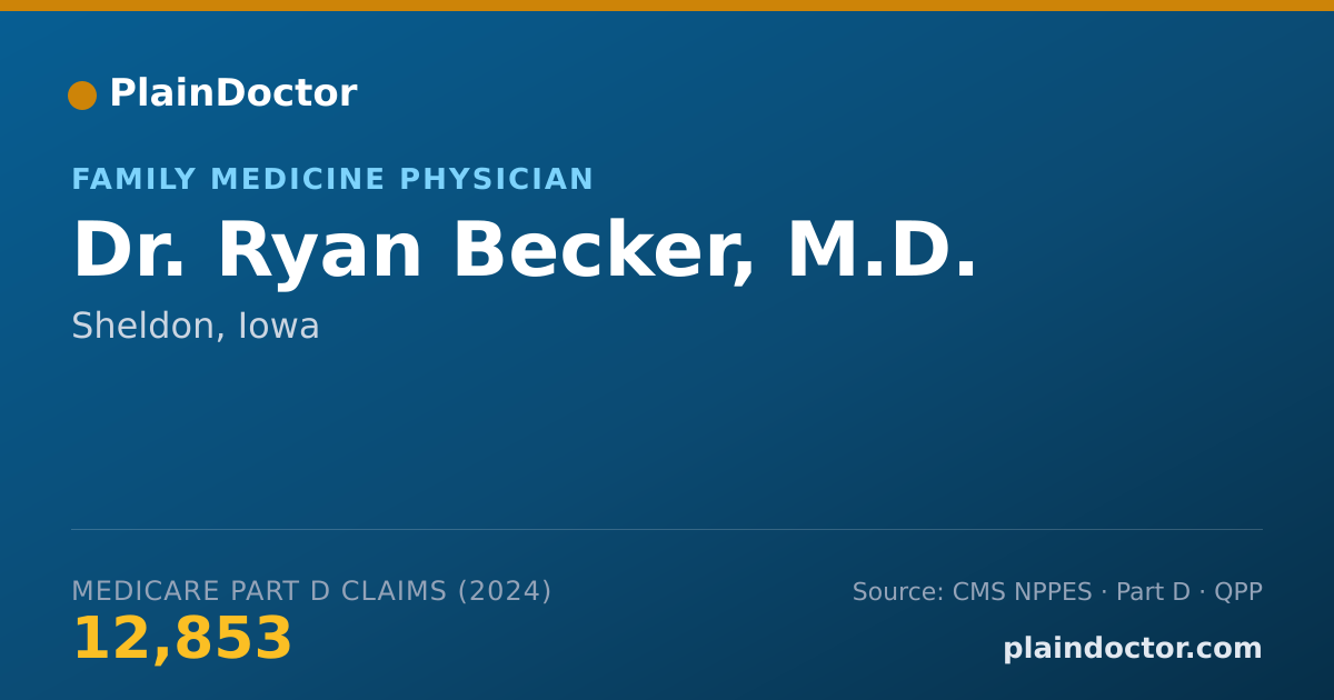 Shareable card for Ryan Becker, M.D. - Family Medicine Physician, Sheldon, IA