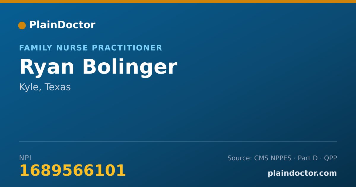 Shareable card for Ryan Bolinger - Family Nurse Practitioner, Kyle, TX