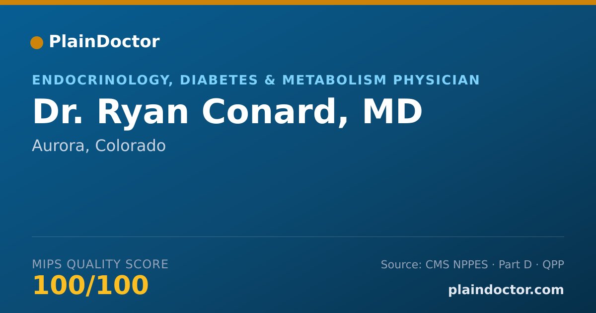 Shareable card for Ryan Conard, MD - Endocrinology, Diabetes & Metabolism Physician, Aurora, CO