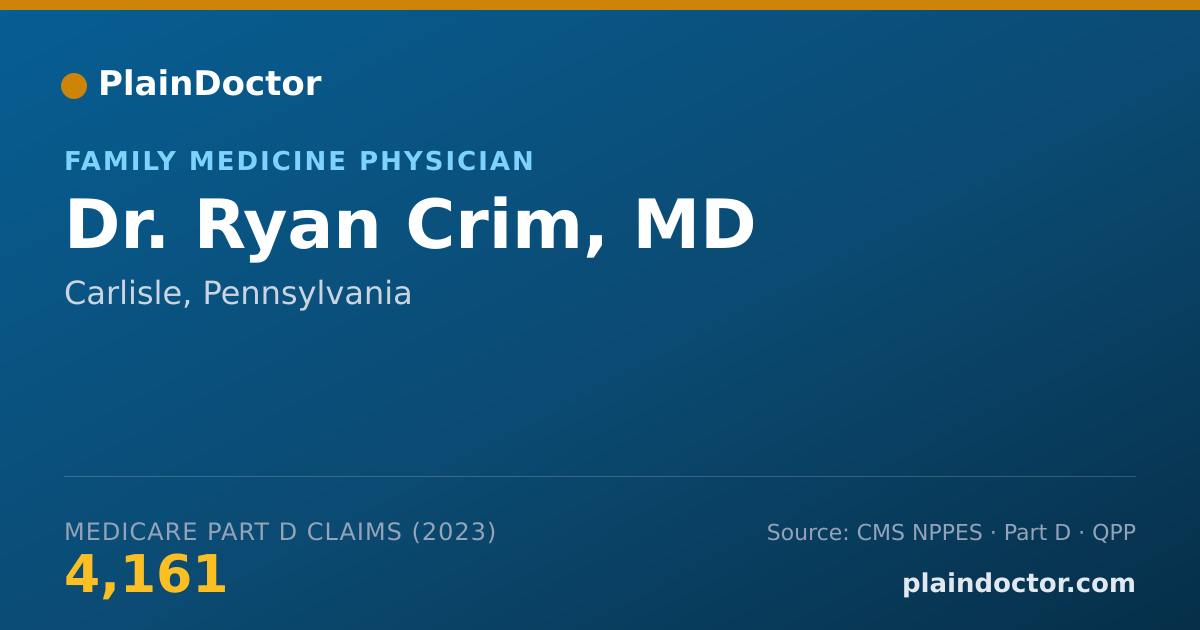 Shareable card for Ryan Crim, MD - Family Medicine Physician, Carlisle, PA