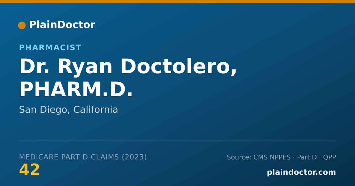 Shareable card for Ryan Doctolero, PHARM.D. - Pharmacist, San Diego, CA