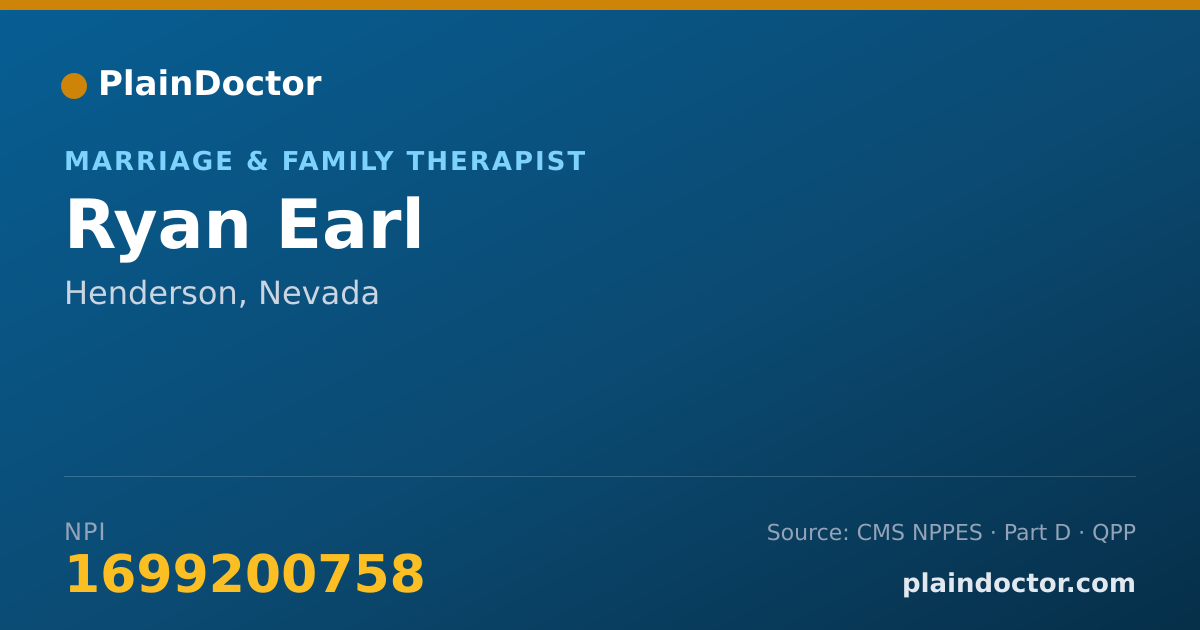 Shareable card for Ryan Earl - Marriage & Family Therapist, Henderson, NV