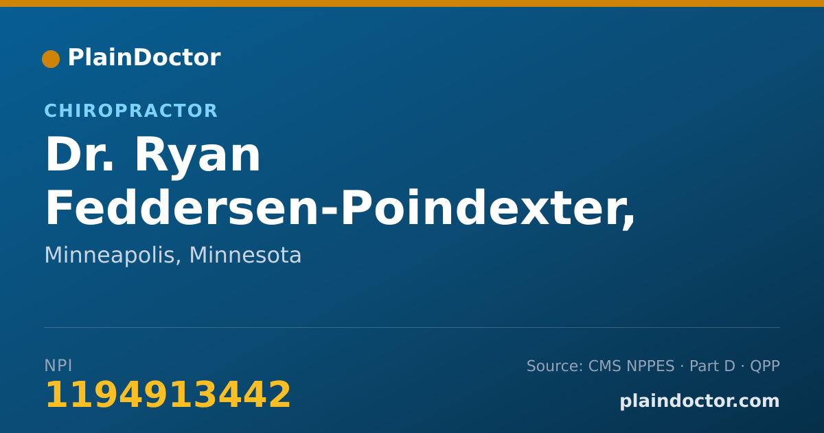 Shareable card for Ryan Feddersen-Poindexter, D.C. - Chiropractor, Minneapolis, MN
