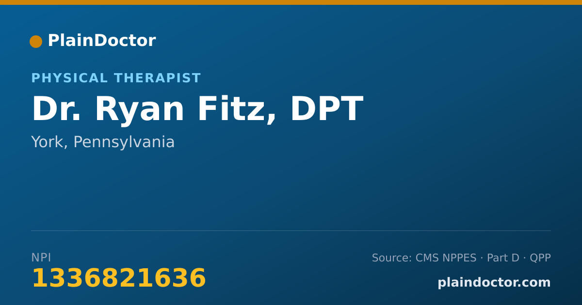 Shareable card for Ryan Fitz, DPT - Physical Therapist, York, PA