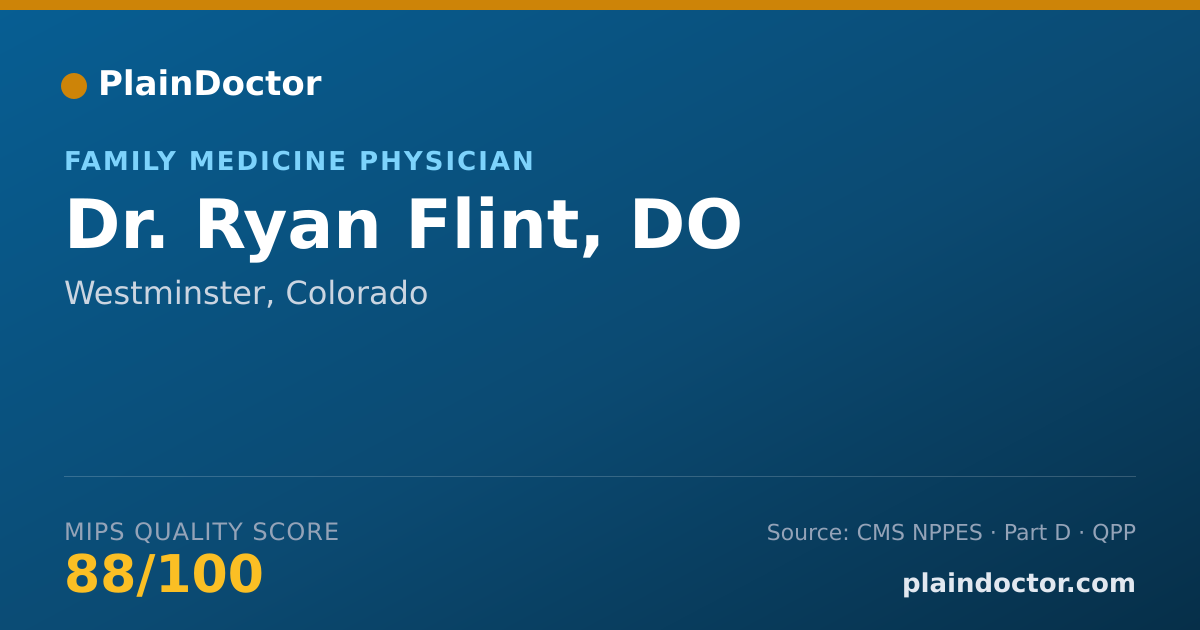 Shareable card for Ryan Flint, DO - Family Medicine Physician, Westminster, CO