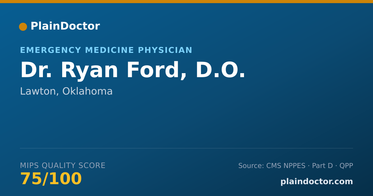 Shareable card for Ryan Ford, D.O. - Emergency Medicine Physician, Lawton, OK