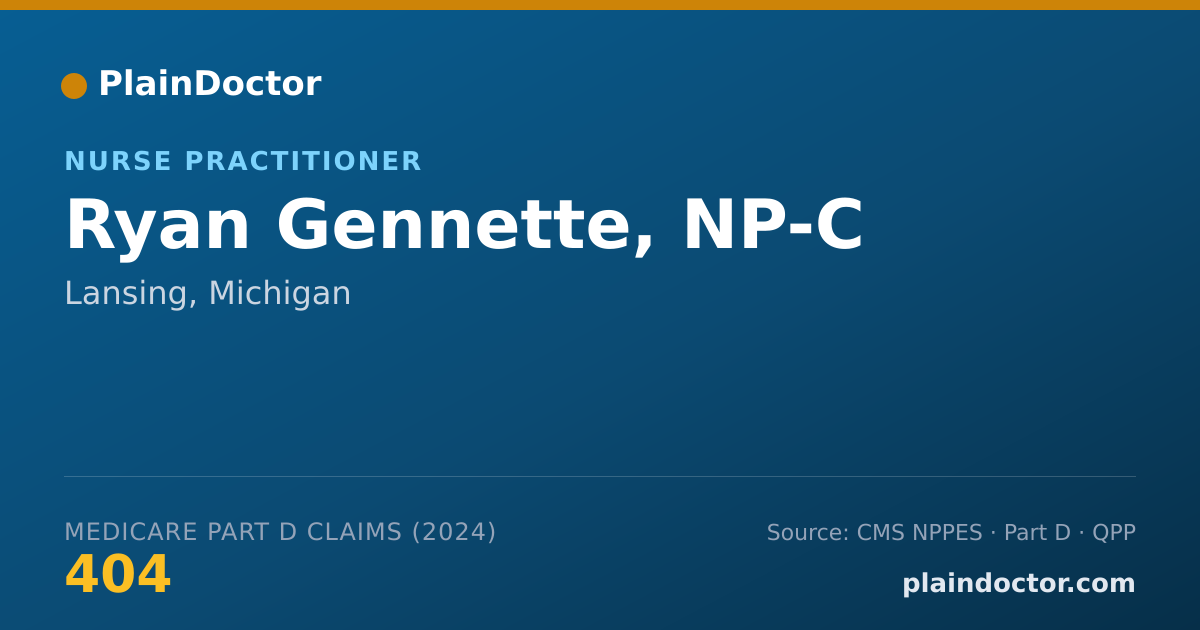 Shareable card for Ryan Gennette, NP-C - Nurse Practitioner, Lansing, MI