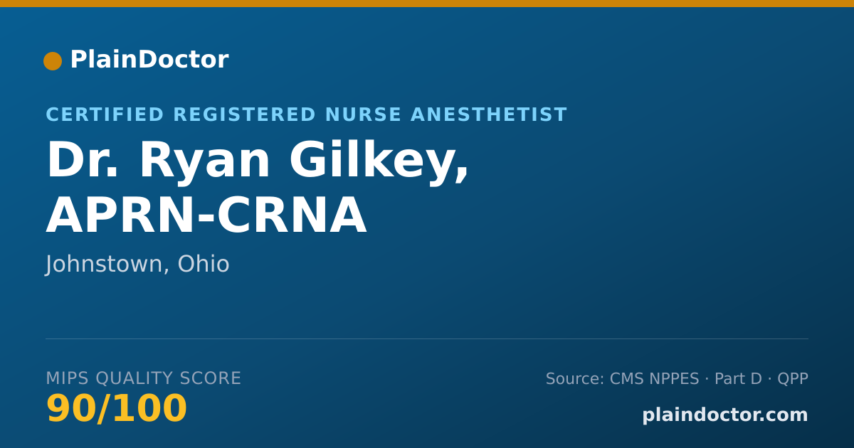 Shareable card for Ryan Gilkey, APRN-CRNA - Certified Registered Nurse Anesthetist, Johnstown, OH