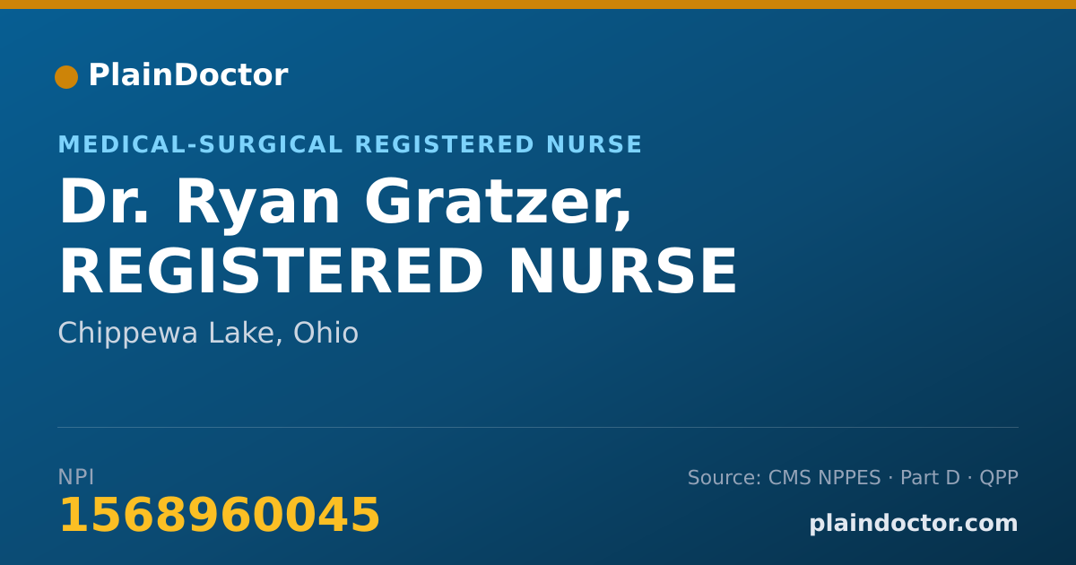 Shareable card for Ryan Gratzer, REGISTERED NURSE - Medical-Surgical Registered Nurse, Chippewa Lake, OH