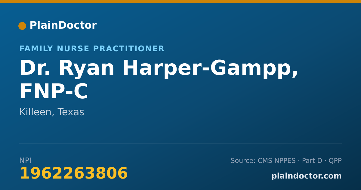 Shareable card for Ryan Harper-Gampp, FNP-C - Family Nurse Practitioner, Killeen, TX