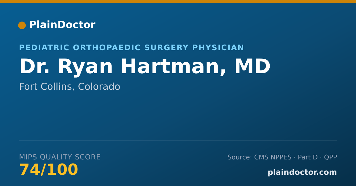 Shareable card for Ryan Hartman, MD - Pediatric Orthopaedic Surgery Physician, Fort Collins, CO