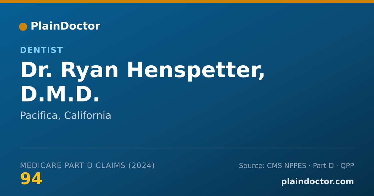 Shareable card for Ryan Henspetter, D.M.D. - Dentist, Pacifica, CA