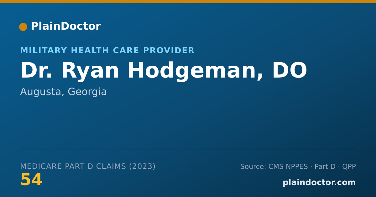 Shareable card for Ryan Hodgeman, DO - Military Health Care Provider, Augusta, GA