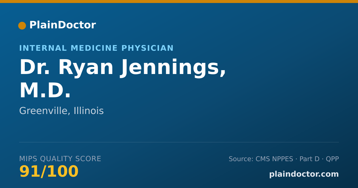 Shareable card for Ryan Jennings, M.D. - Internal Medicine Physician, Greenville, IL