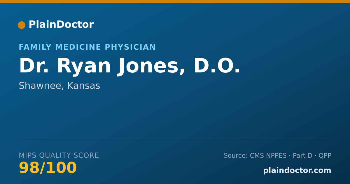 Shareable card for Ryan Jones, D.O. - Family Medicine Physician, Shawnee, KS