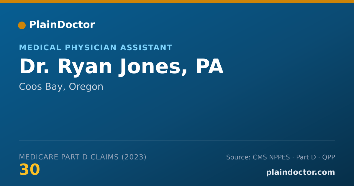 Shareable card for Ryan Jones, PA - Medical Physician Assistant, Coos Bay, OR