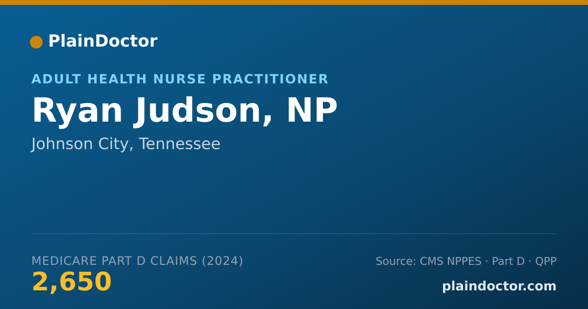 Shareable card for Ryan Judson, NP - Adult Health Nurse Practitioner, Johnson City, TN