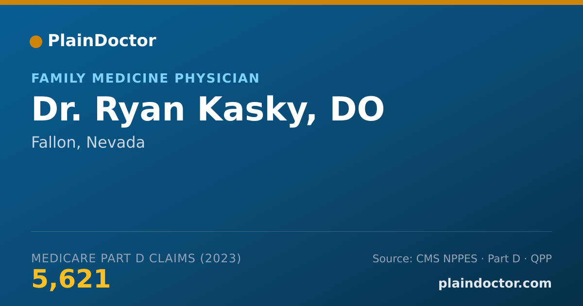 Shareable card for Ryan Kasky, DO - Family Medicine Physician, Fallon, NV
