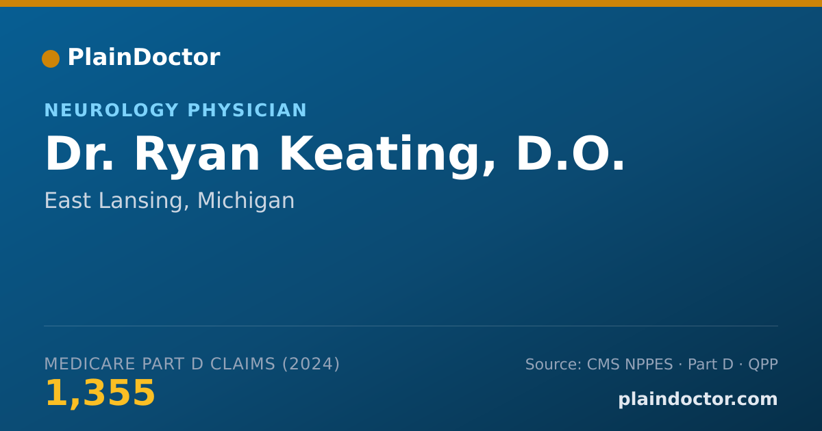 Shareable card for Ryan Keating, D.O. - Neurology Physician, East Lansing, MI